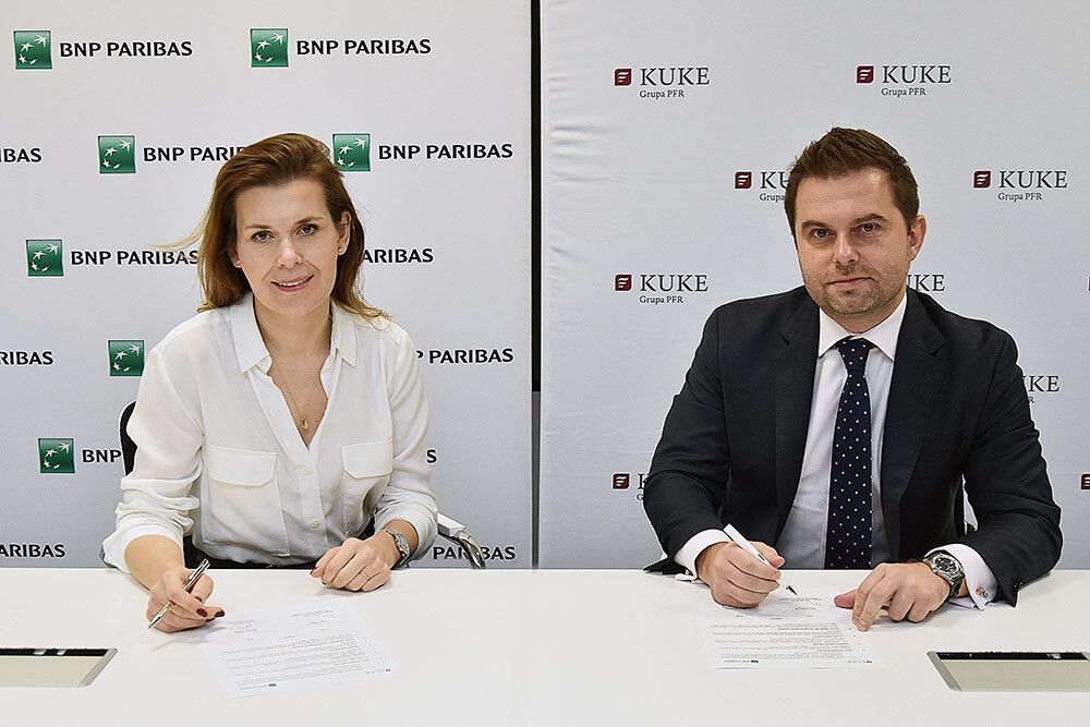 Agnieszka Wolska (Bank BNP Paribas) i Janusz Władyczak (KUKE)
